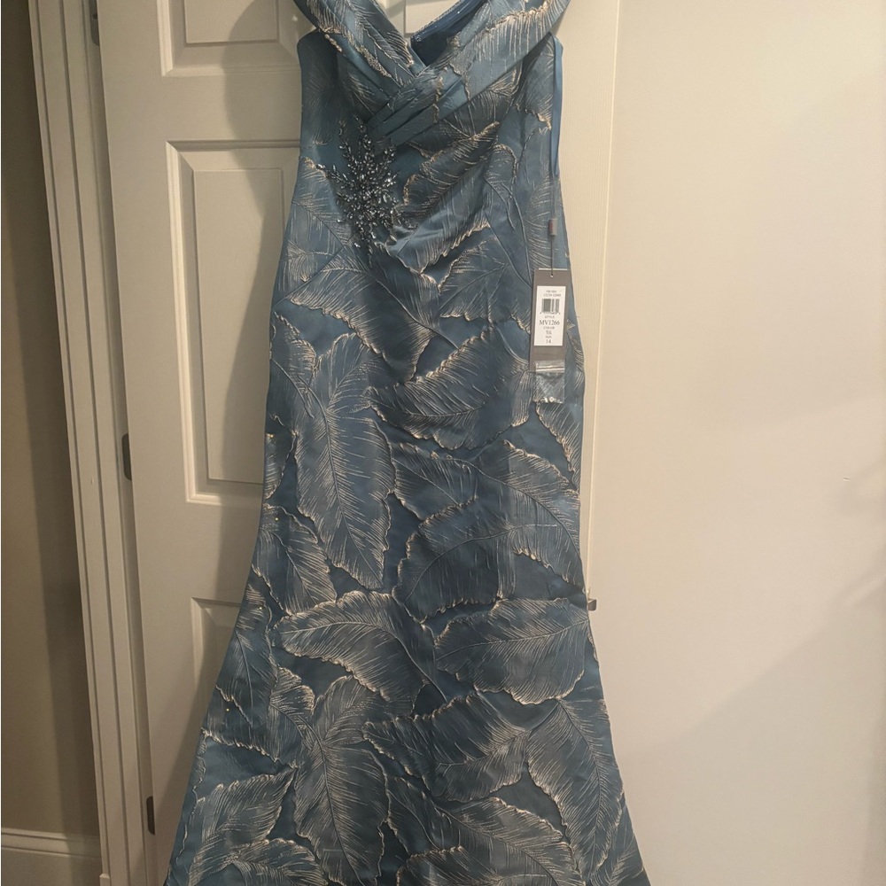 Maroni  Blue / Turquoise Leaf Pattern Dress